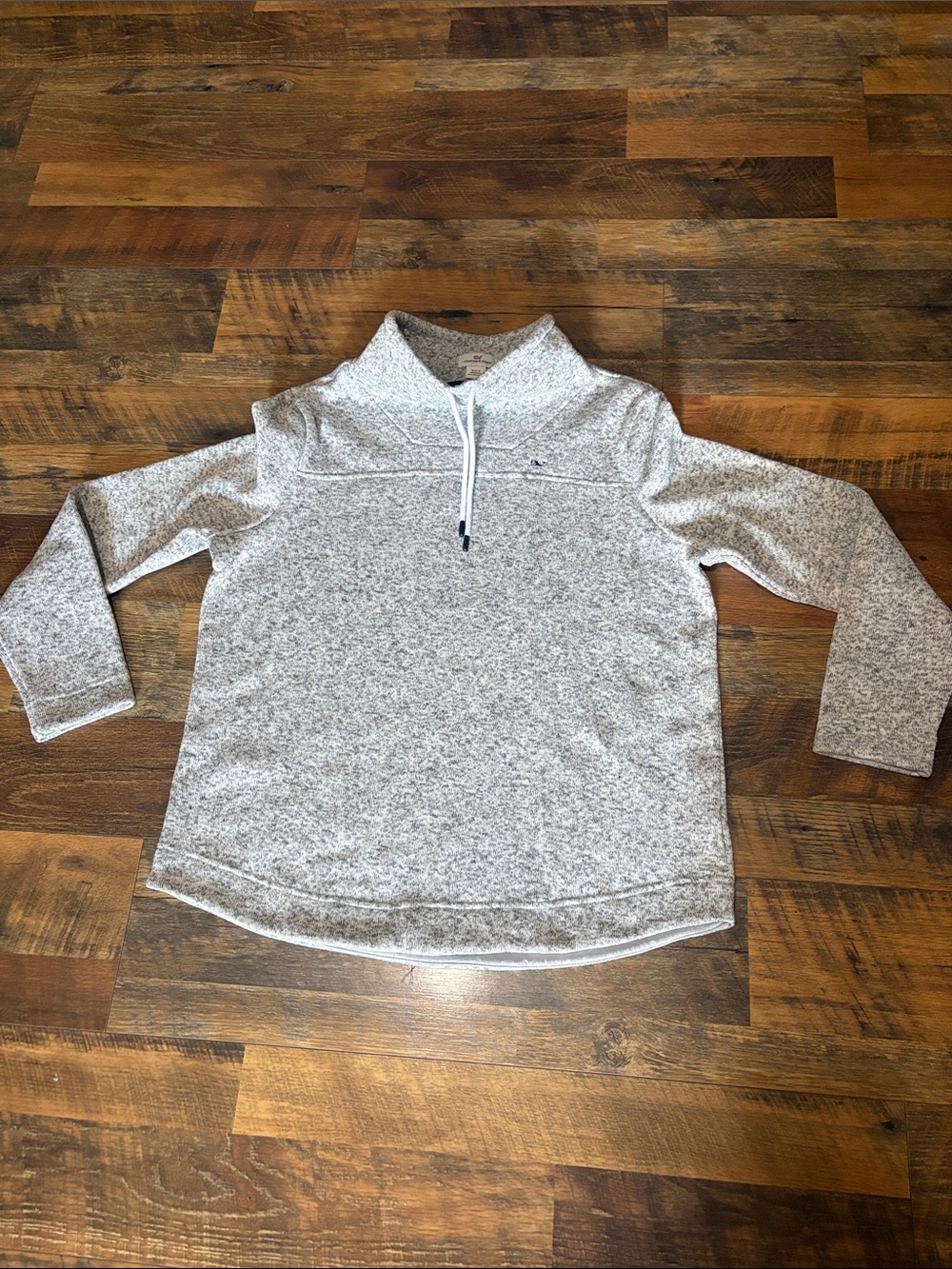 Vineyard Vines Women’s Sweater Fleece Cowl Neck Pullover Gray Heather Size XL